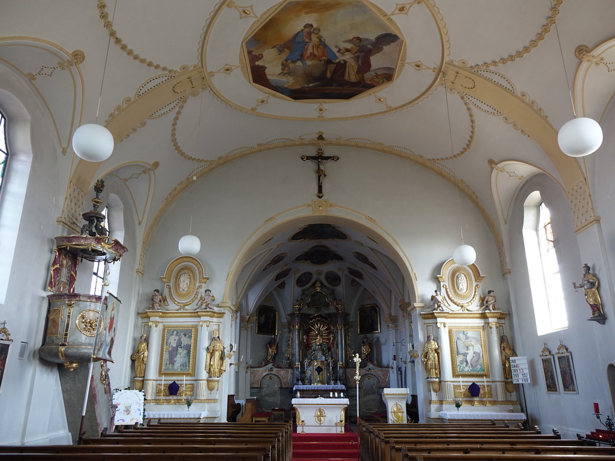 Hinterskirchen, neubarocker Innenraum der Maria Himmelfahrt Kirche (20.03.2016)