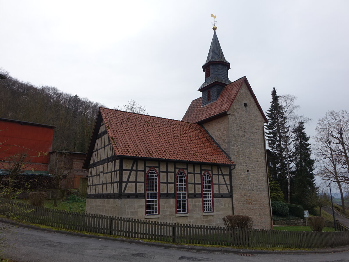 Hitzelrode, evangelische Kirche, erbaut 1855 (18.03.2024)