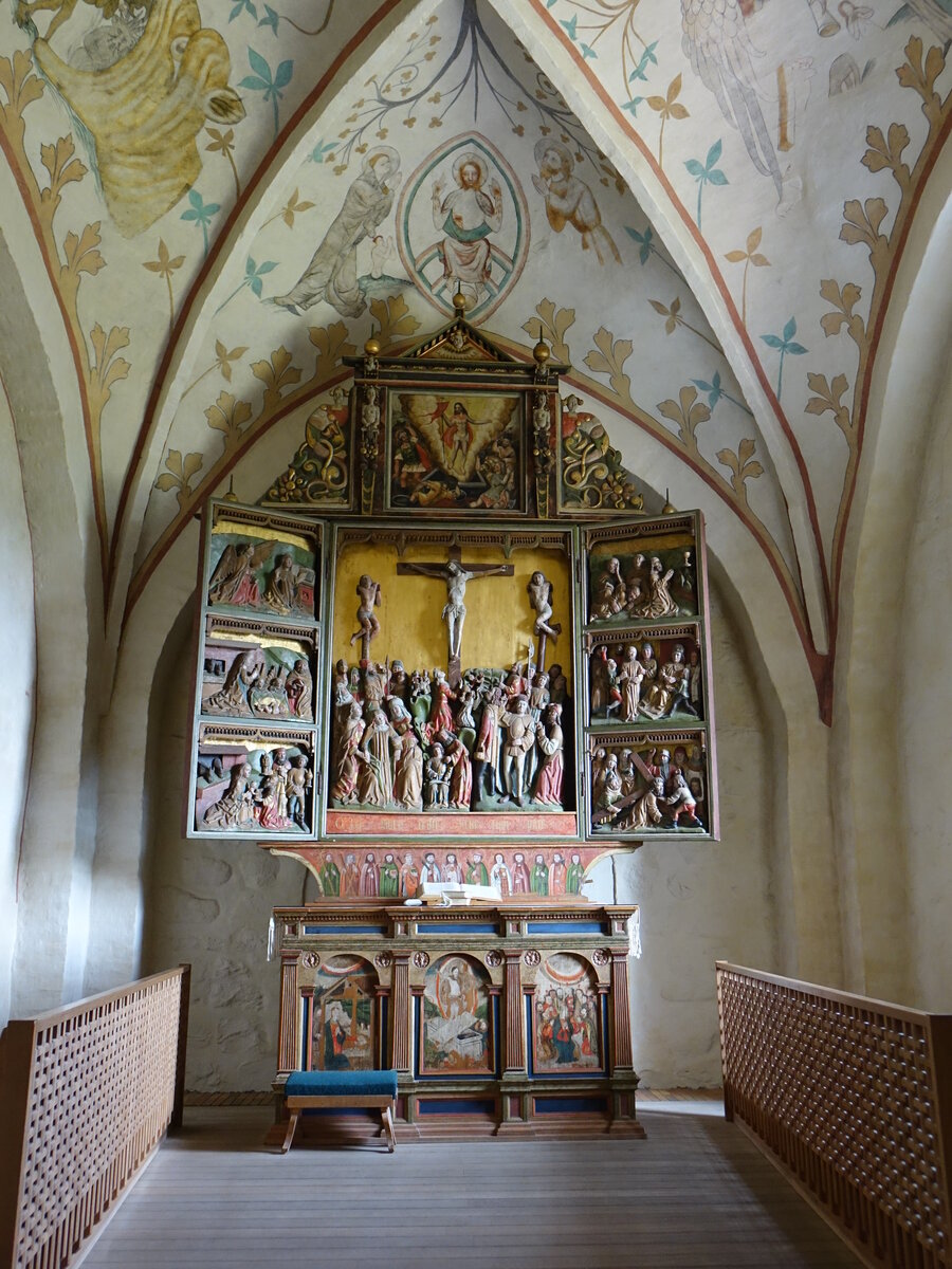 Hjby, Flgelaltar in der evangelischen Kirche (17.07.2021)