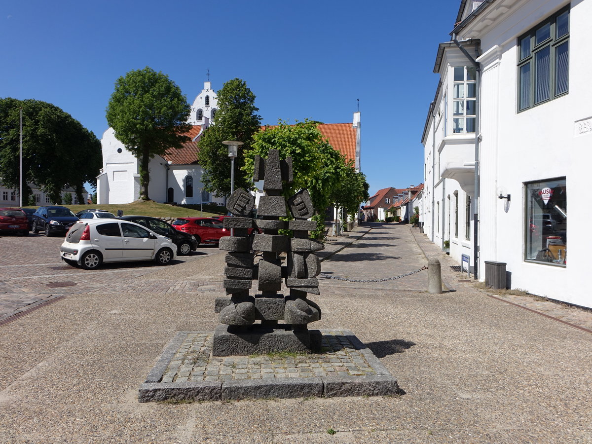 Hjrring, Skulptur in der Norregade Strae (08.06.2018)