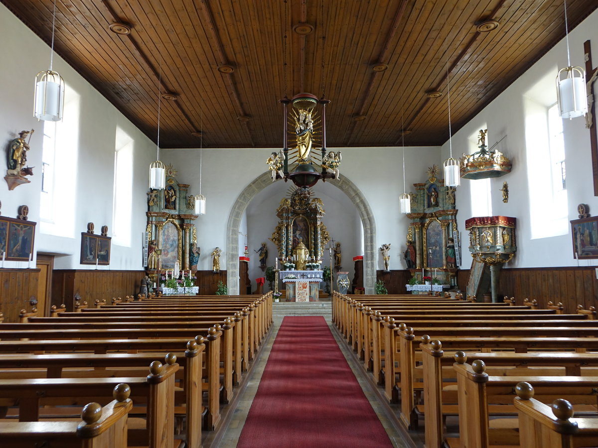 Hochstahl, Innenraum der kath. Pfarrkirche St. Johannes, erbaut 1919 (19.05.2018)