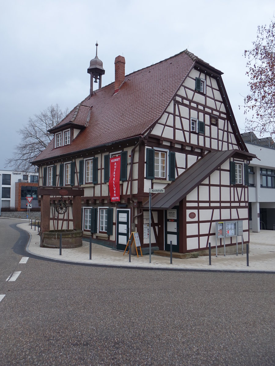 Hfingen, altes Rathaus, erbaut im 16. Jahrhundert, seit 1979 Heimatmuseum (03.02.2019)