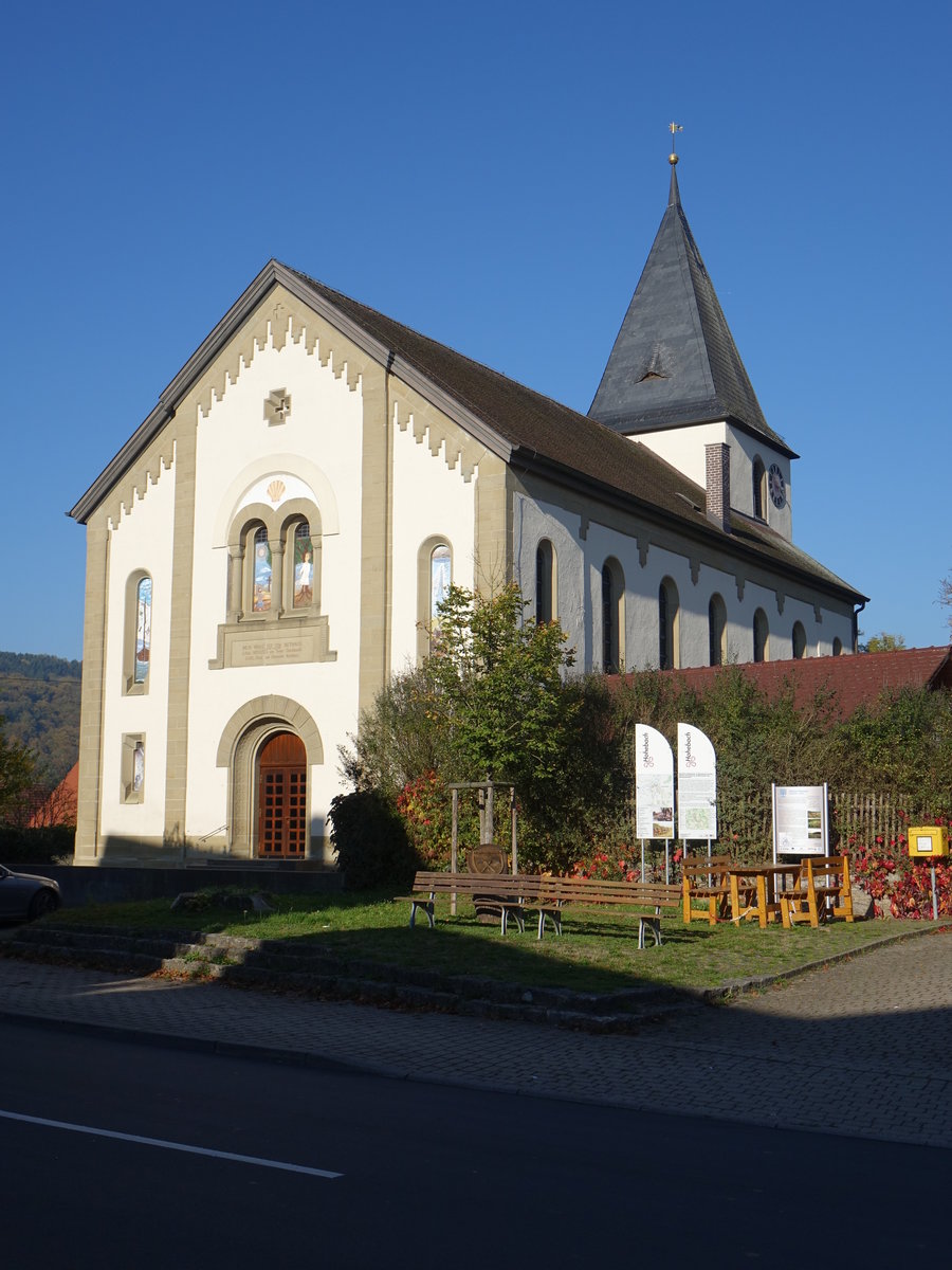 Hohebach, ev. Pfarrkirche St. Jakobus, erbaut bis 1860 (15.10.2017)