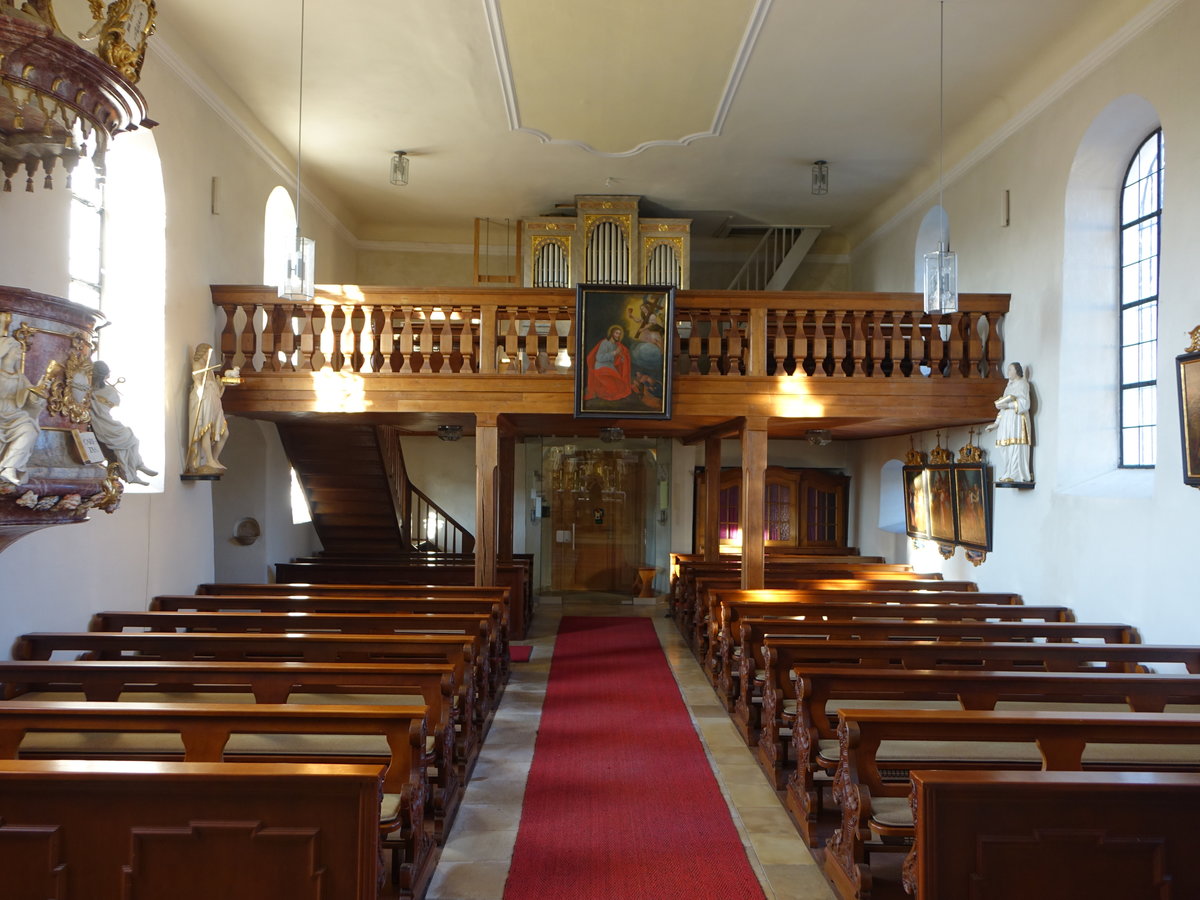 Hohenplz, Orgelempore in der kath. St. Laurentius und Heinrich (14.10.2018)