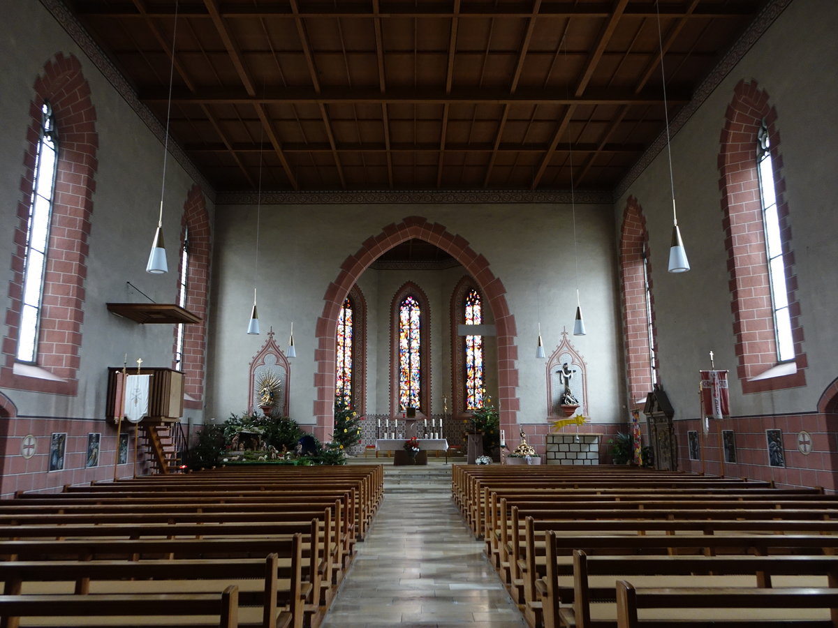 Hohentengen, Innenraum der kath. St. Maria Kirche (30.12.2018)