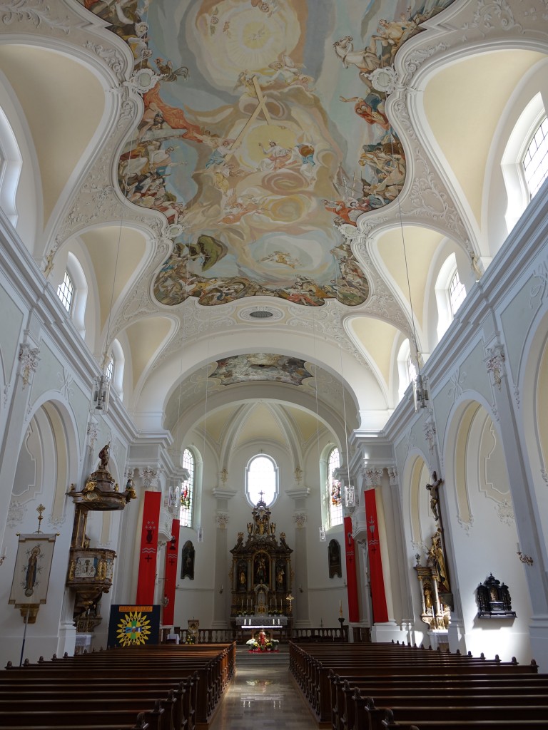 Hohenwart, Mittelschiff der Klosterkirche St. Georg (15.04.2015)