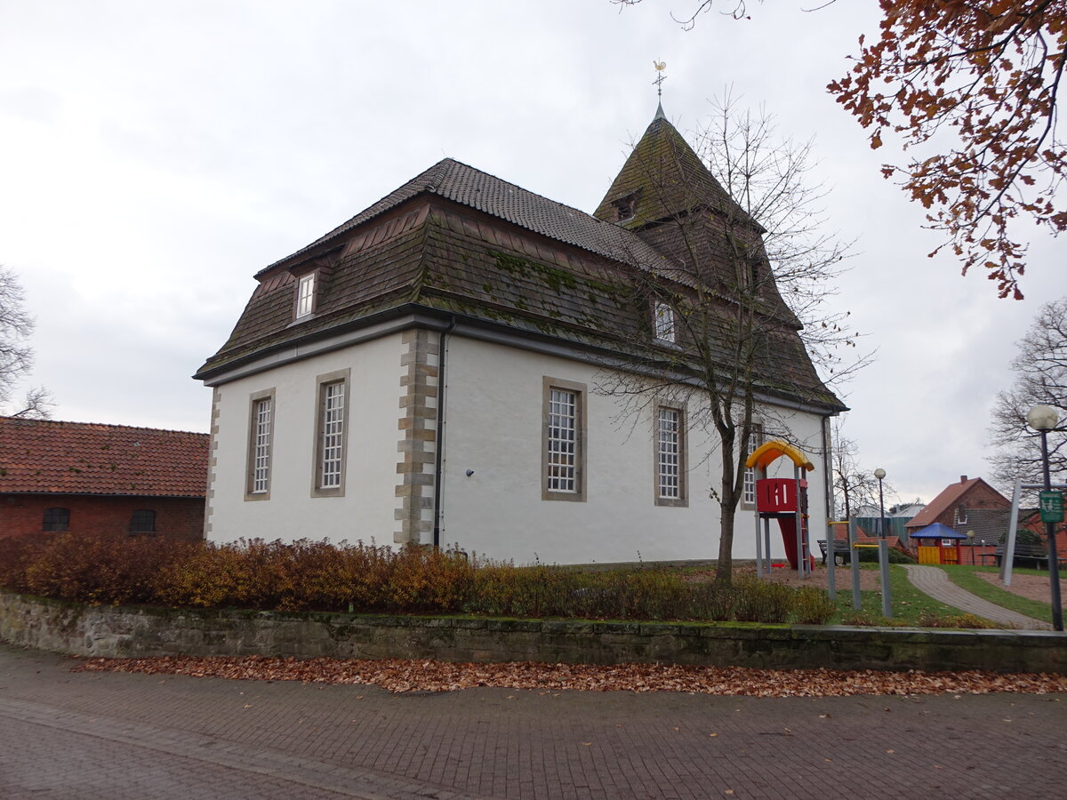 Hohnsen, evangelische St. Petri Kirche, Saalbau aus dem 19. Jahrhundert (06.12.2025)