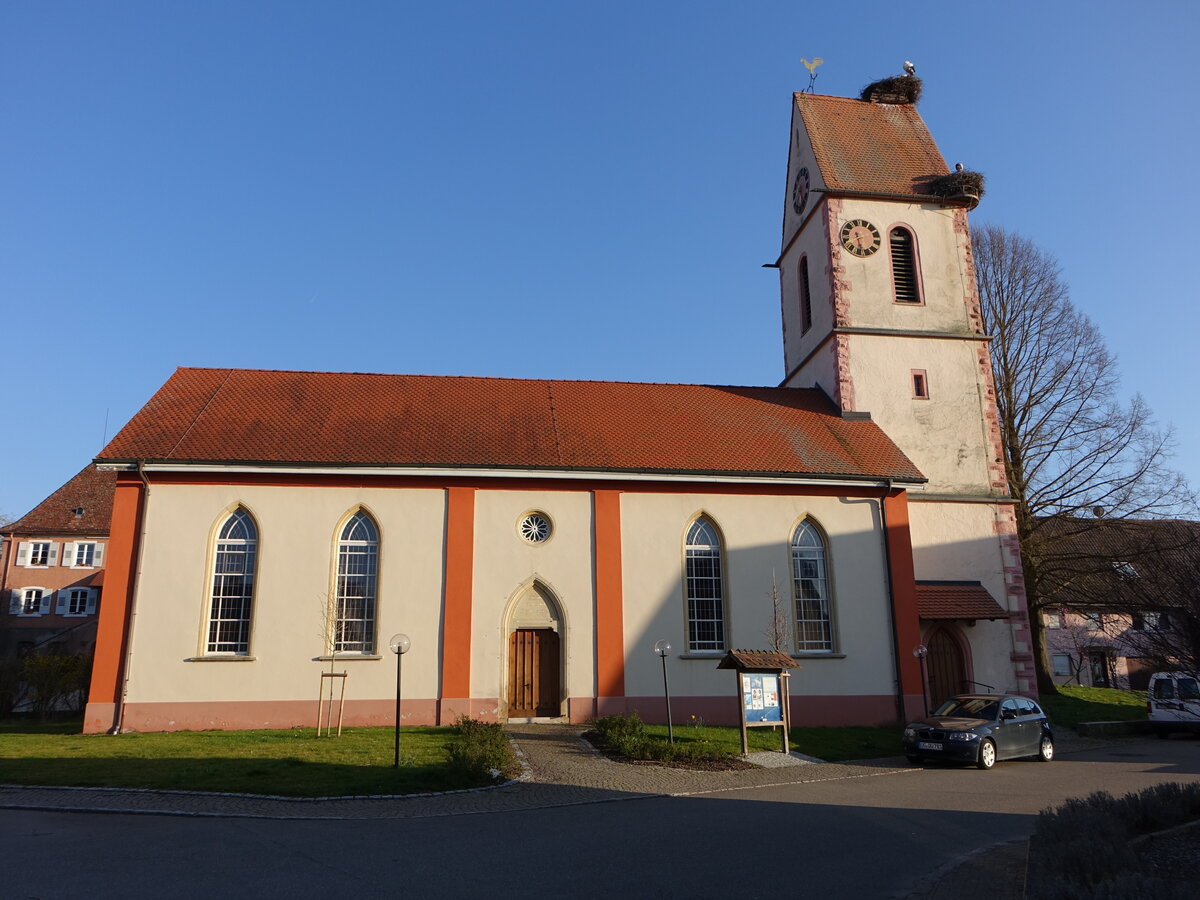 Holzen, evangelische Kirche, erbaut ab 1275, Langhaus verlngert im 15. Jahrhundert (30.03.2019)
