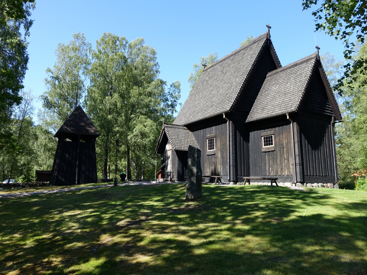 Holzkirche von Skaga bei Treboda, erbaut im 12. Jahrhundert (16.06.2015)