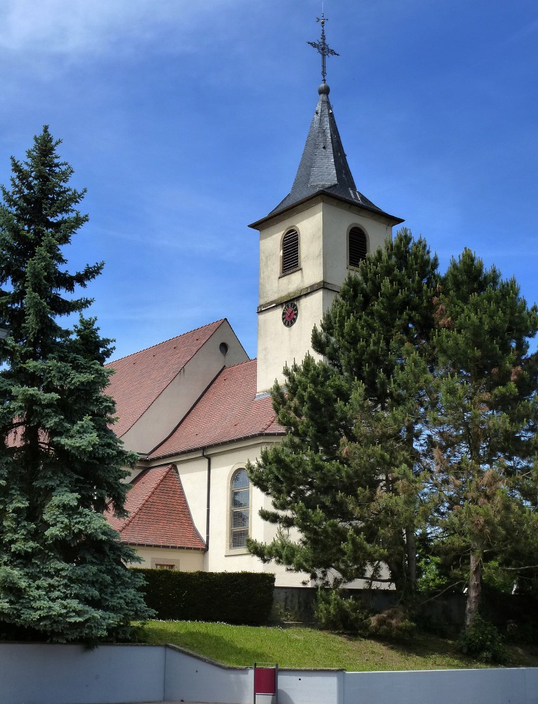 Homburg (Hombourg), die Kirche St.Nikolaus, Mai 2014