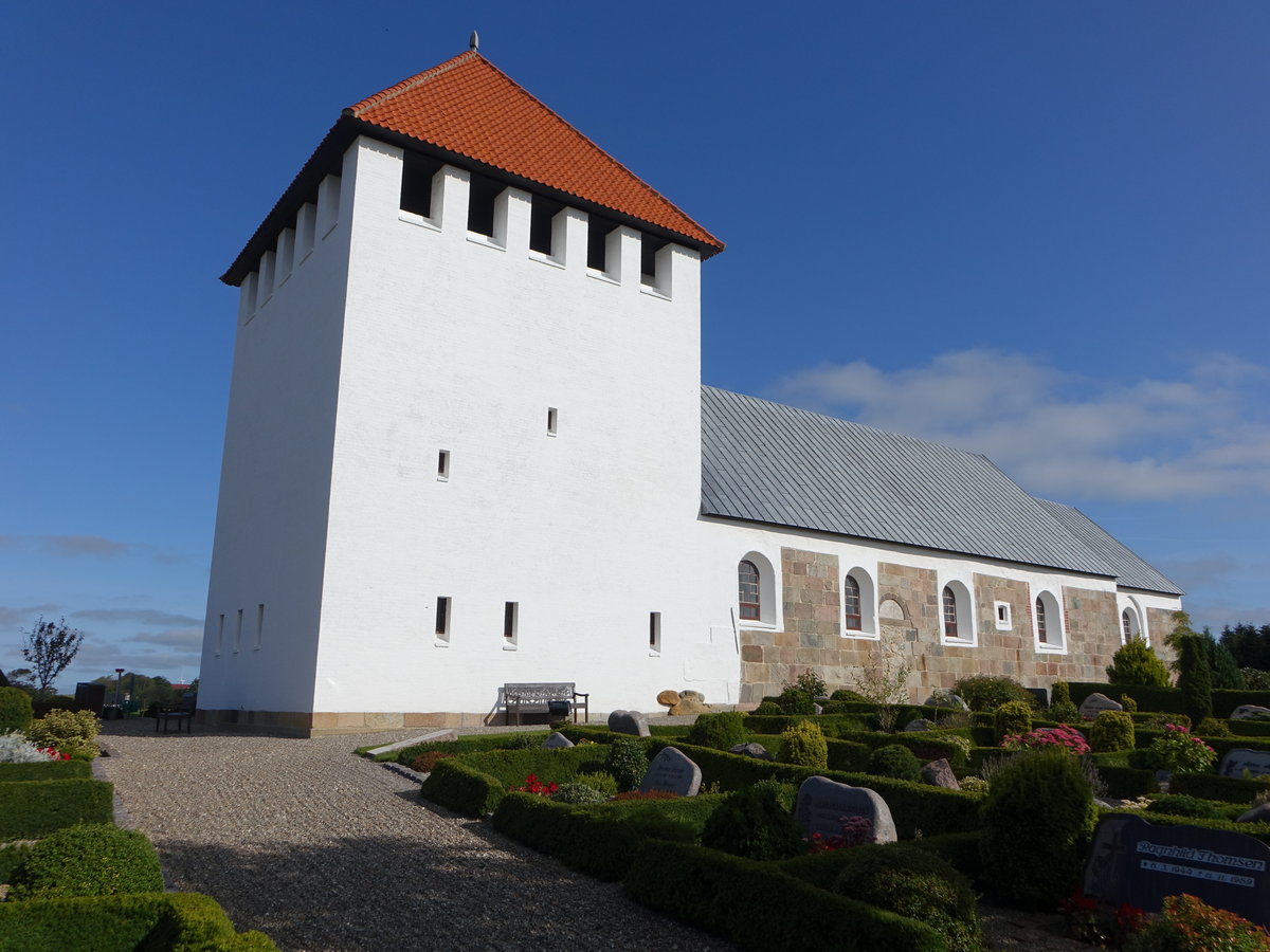Hordum, evangelische Kirche, Granitquaderkirche, erbaut ab 1170, neuer Kirchturm erbaut 1955 (19.09.2020)