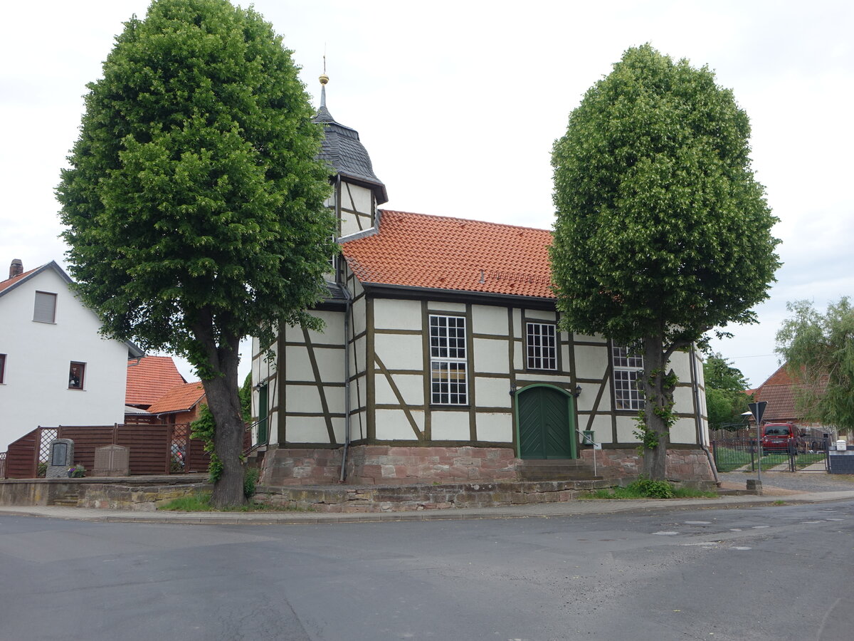 Horschlitt, evangelische Fachwerkkirche, erbaut im 18. Jahrhundert (05.06.2022)
