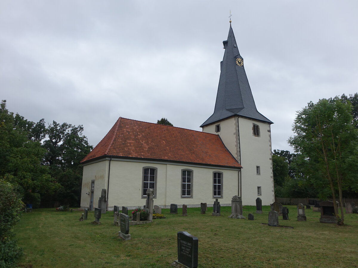 Hotteln, evangelische St. Dionysius Kirche, gotisches Kirchenschiff, erneuert 1794 (18.09.2025)