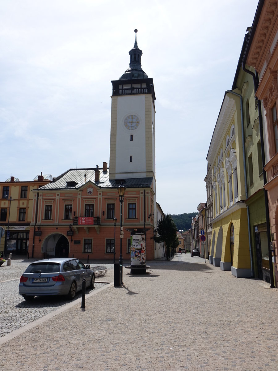 Hranice na Morave / Mhrisch Weikirchen, sptgotisches Rathaus am Masarykovo Namesti (02.08.2020)