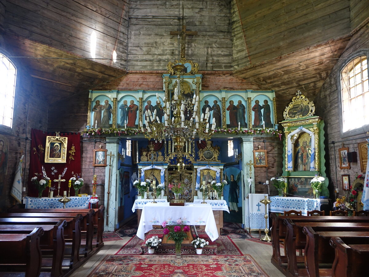 Hrebenne, Altar in der griechisch-katholischen St. Nikolaus Kirche (16.06.2021)