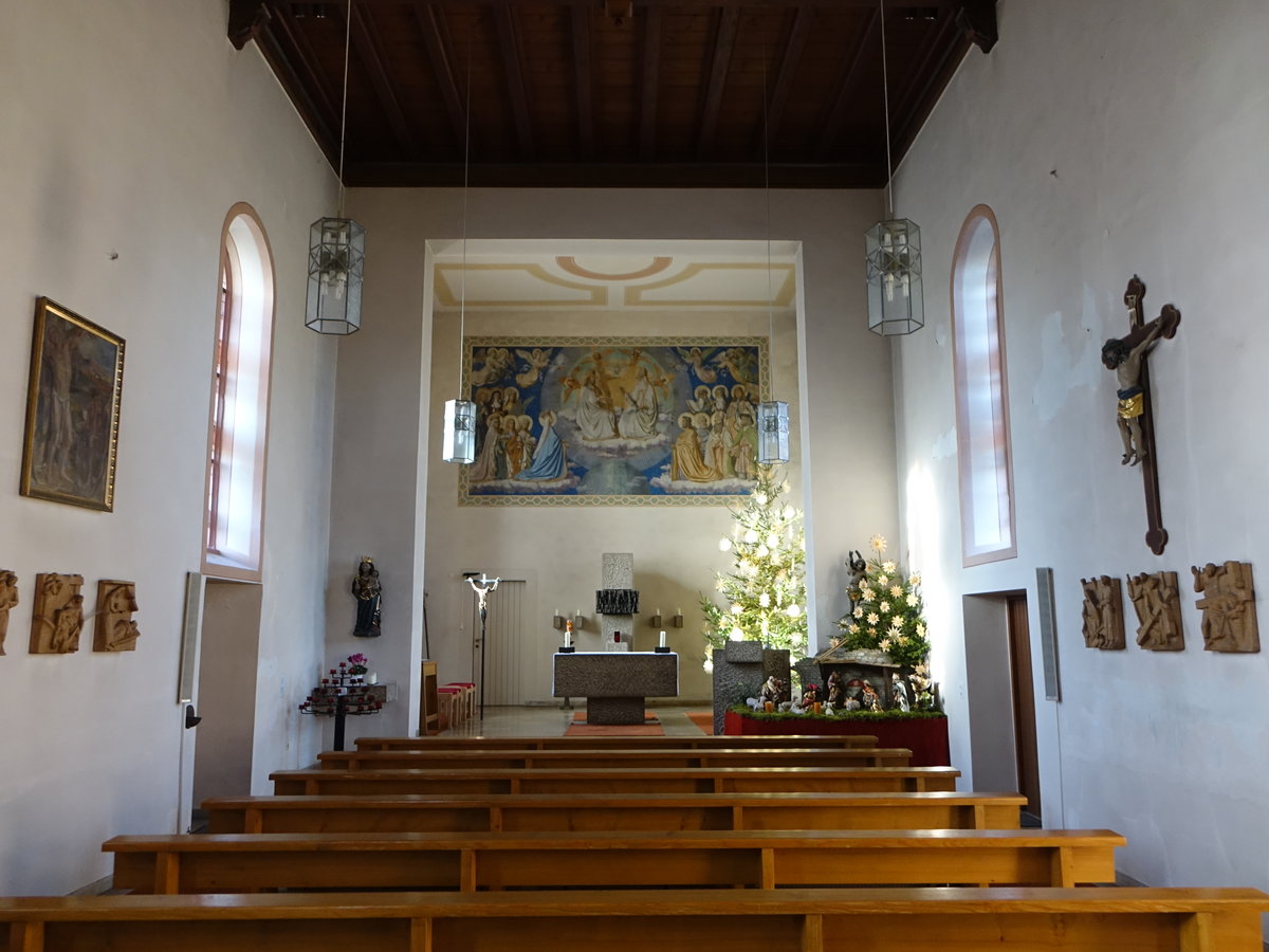 Hubertshofen, Innenraum der kath. Pfarrkirche St. Sebastian (25.12.2018)
