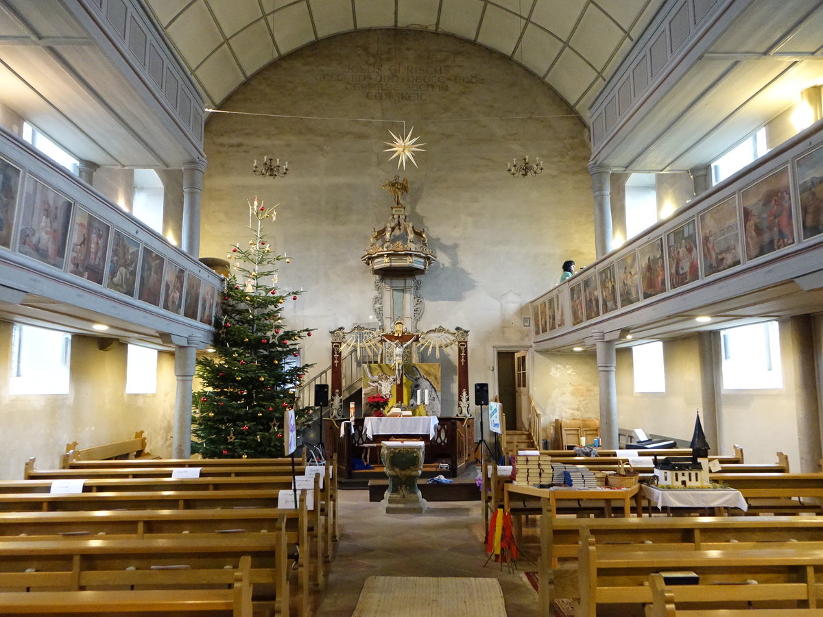 Hffenhardt, evangelische Kirche, barock erbaut 1738 (23.12.2018)