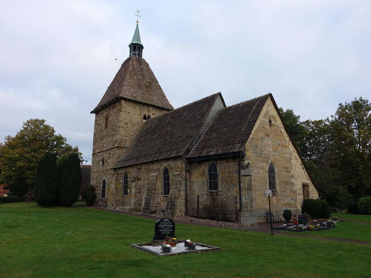 Hlsede, evangelische Pfarrkirche St. gidien, erbaut im 15. Jahrhundert (07.10.2021)