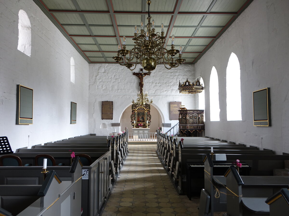 Hunseby, Innenraum der evangelischen Kirche (18.07.2021)