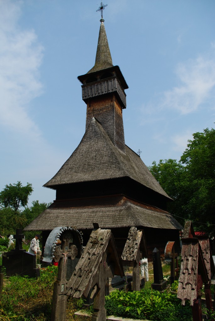 Ieud, Holzkirche  Nasterea Maicii Domnului , erbaut 1364, Malereien (1782) von
Alexandru Ponehalschi, Baia Mare (03.08.2009)