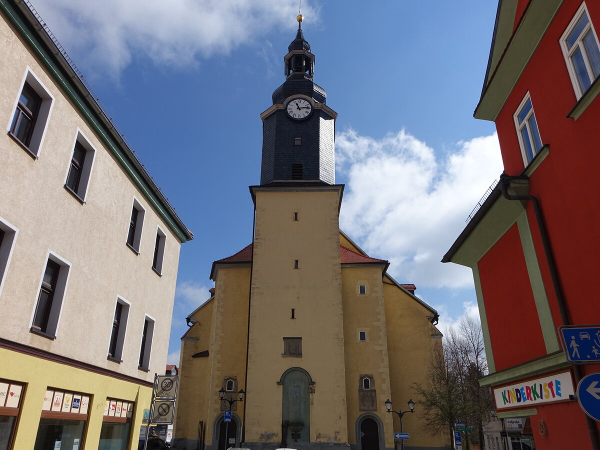 Ilmenau, evangelische St. Jakobus Kirche, erbaut von 1760 bis 1761 (16.04.2022)