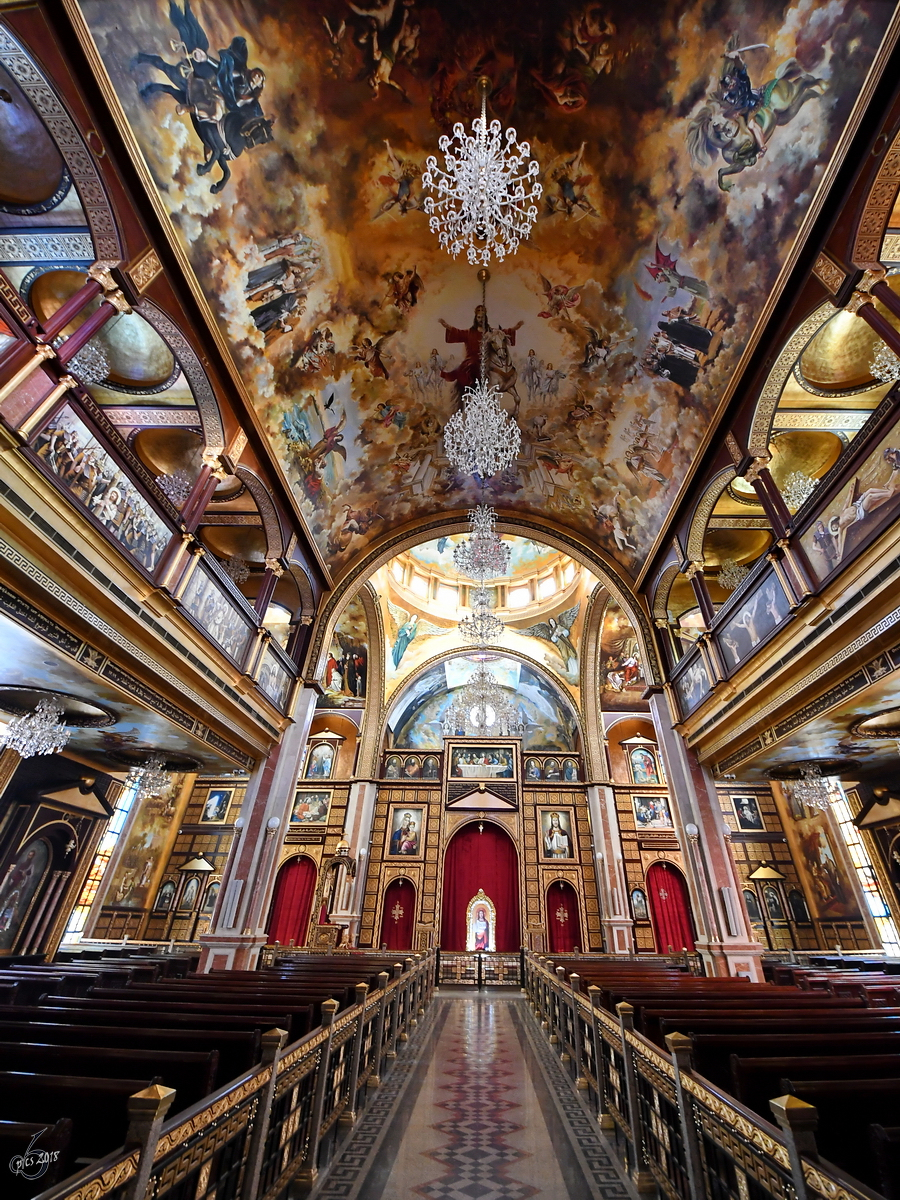 Im Innenraum der koptisch-orthodoxen  Himmlische Kathedrale  in Scharm El-Scheich. (Dezember 2018)