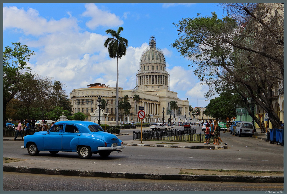 Im Zentrum der Altstadt liegt das Kapitol von Havanna. Es wurde 1929 als Regierungssitz nach dem Vorbild des Kapitols in Washington errichtet und wird derzeit saniert. (18.03.2017)