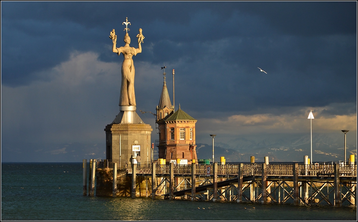 Imperia nach dem Sturm. Konstanz, Mrz 2015.