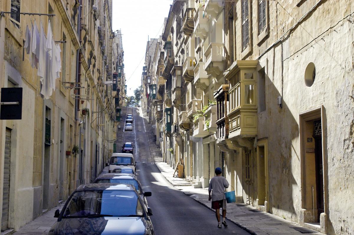 In der Altstadt von Valletta -Malta. Aufnahme: Oktober 2006.
