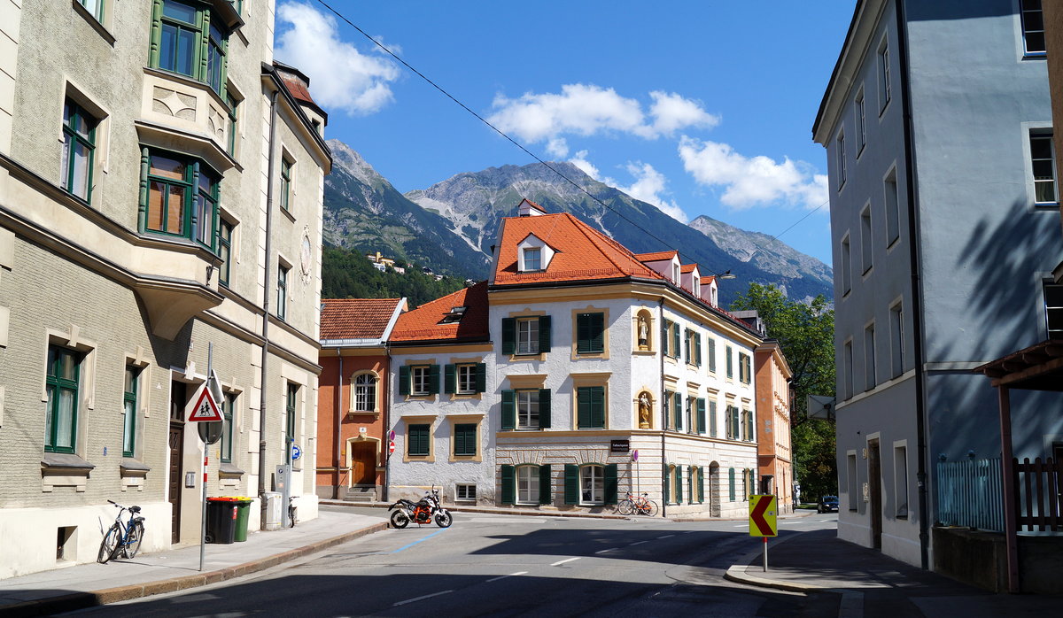 In der Innstrae in Innsbruck auf Hhe der Fallbachgasse, 16.08.2018.