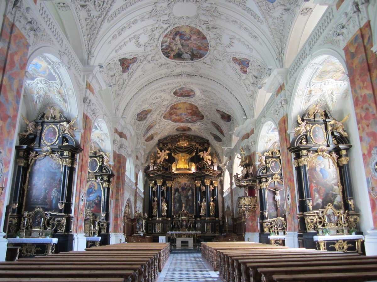 Innsbruck, Altre in der Stiftskirche Wilten, Fresken von Kaspar Waldmann (03.07.2014)
