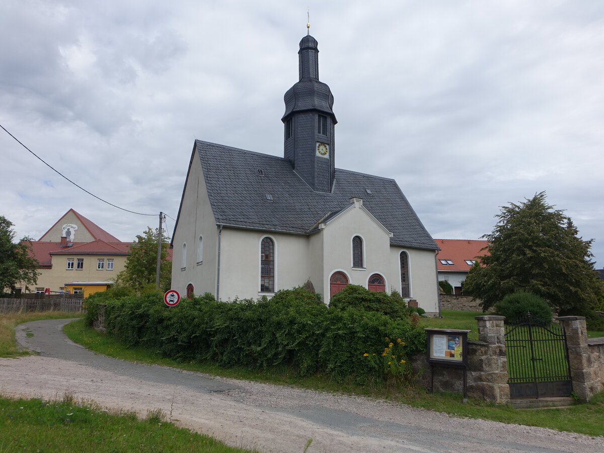 Irfersgrn, evangelische Kirche, erbaut im 12. Jahrhundert (12.08.2023)