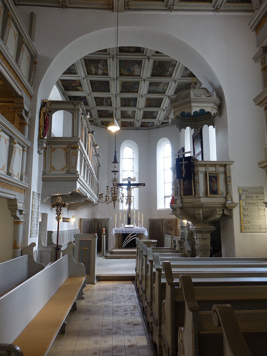 Issigau, Chor und Kanzel in der Evangelisch-lutherische Pfarrkirche St. Simon und Judas (14.04.2017)