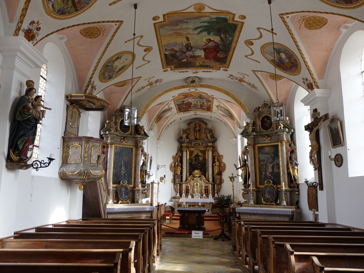 Jakobsberg, barocker Innenraum der St. Jakobus Kirche (09.02.2016)