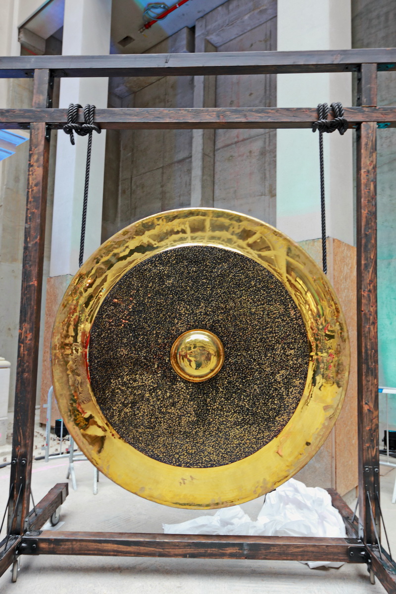 Javanischen Gong gesehen im Berliner Schloss am 24. Juni 2017 beim Tag der offenen Baustelle.