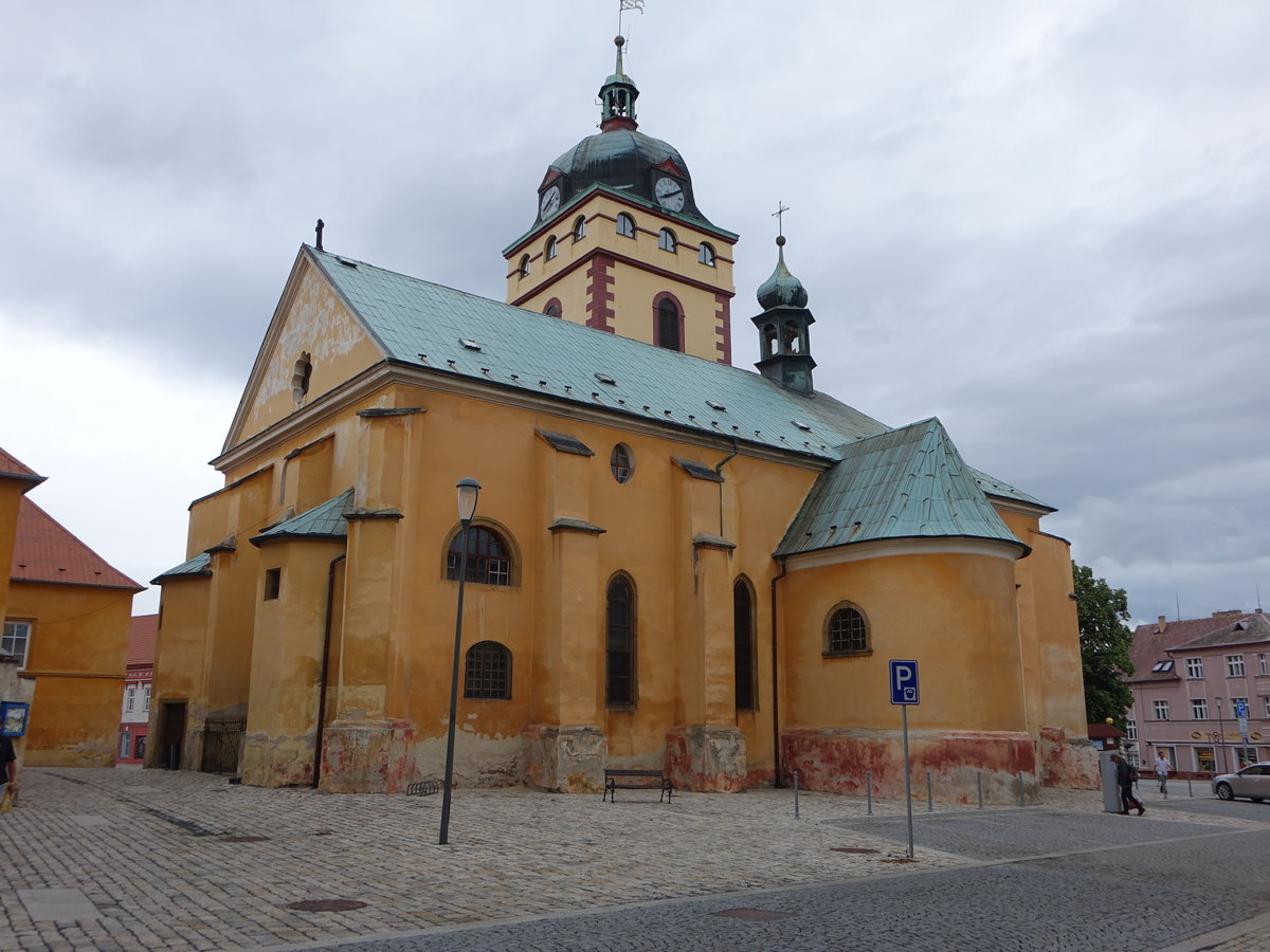 Jirkov / Grkau, Dechanatskirche St. gidius, erbaut um 1300 (07.07.2019)
