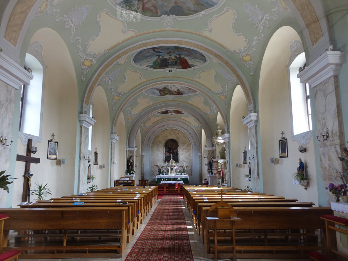 Jobbgyi, barocker Innenraum der St. Johannes Kirche (03.09.2018)
