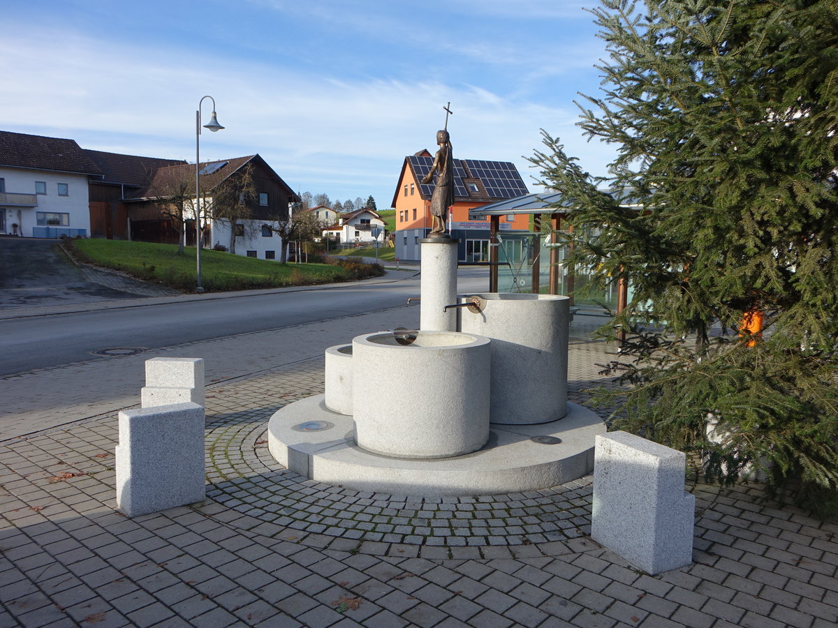 Johanniskirchen, Kirchbrunnen in der Martin Ruf Strae (20.11.2016)