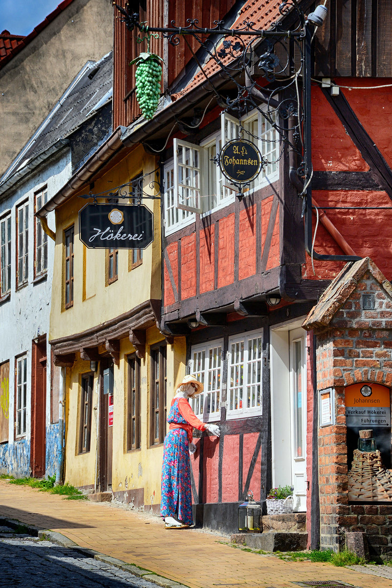 Johannsens Hkerei in der Marienstrae in Flensburg. Johannsen Rum ist das lteste unabhngige Rumhaus in der Rumstadt Flensburg und eines der letzten von ehemals ber 200 Rumhusern der Stadt, die im 20. Jahrhundert schlossen oder abwanderten. Aufnahme: 18. Juli 2020.