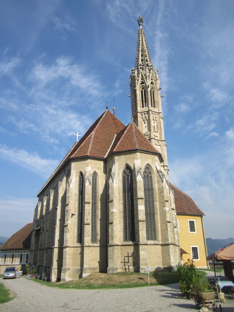 Judendorf-Straengel, hochgotische Wallfahrtskirche Maria Straengel, erbaut von 1346 bis 1366 (19.08.2013)