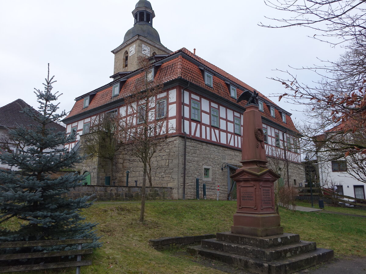 Jchsen, Heimatmuseum und evangelische St. Peter und Paul Kirche (26.02.2022)