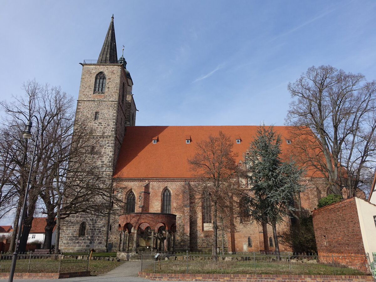 J�terbog, Stadtkirche St. Nikolai, erbaut im 14. Jahrhundert (10.03.2026)