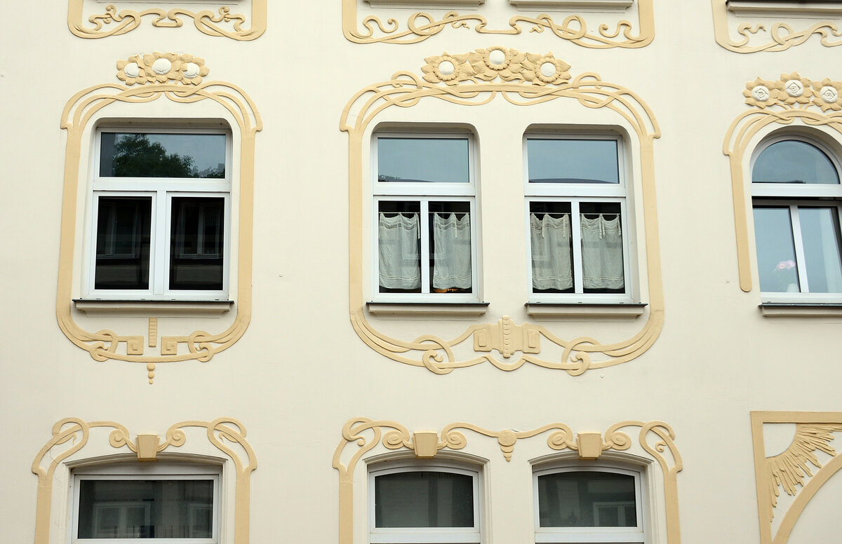 Jugendstil im Schweriner Stadtteil Schelfstadt. Aufnahme: 17. Juni 2022.