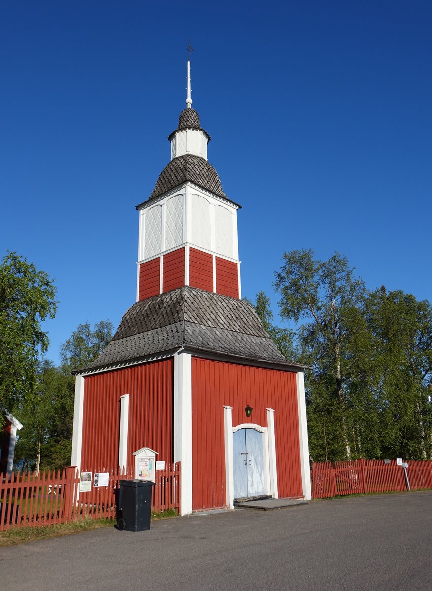 Jukkasjrvi, Ev. Kirche, lteste erhaltene Kirche in Lappland, erbaut von 1607 bis 1608 (01.06.2018)