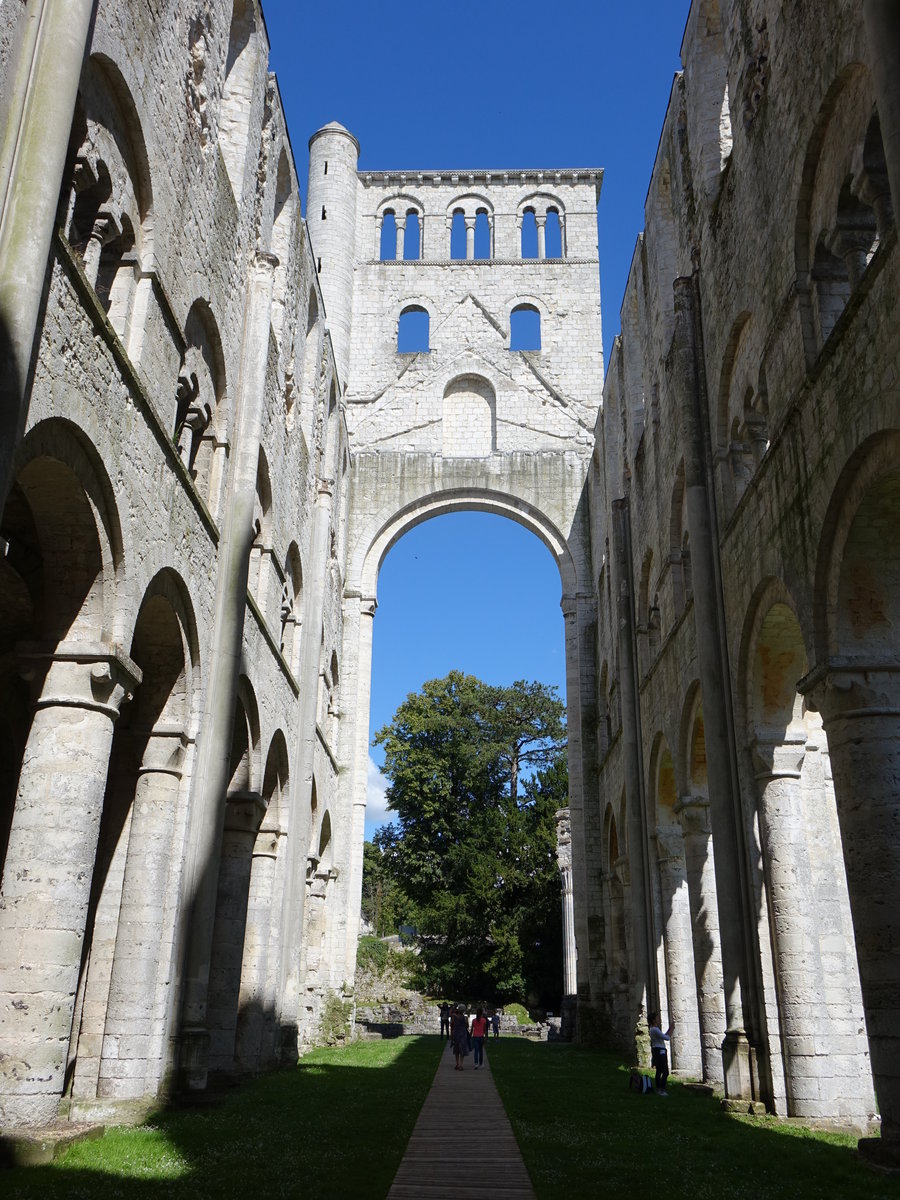 Jumieges, Abteiruine, erbaut im 11. Jahrhundert (14.07.2016)