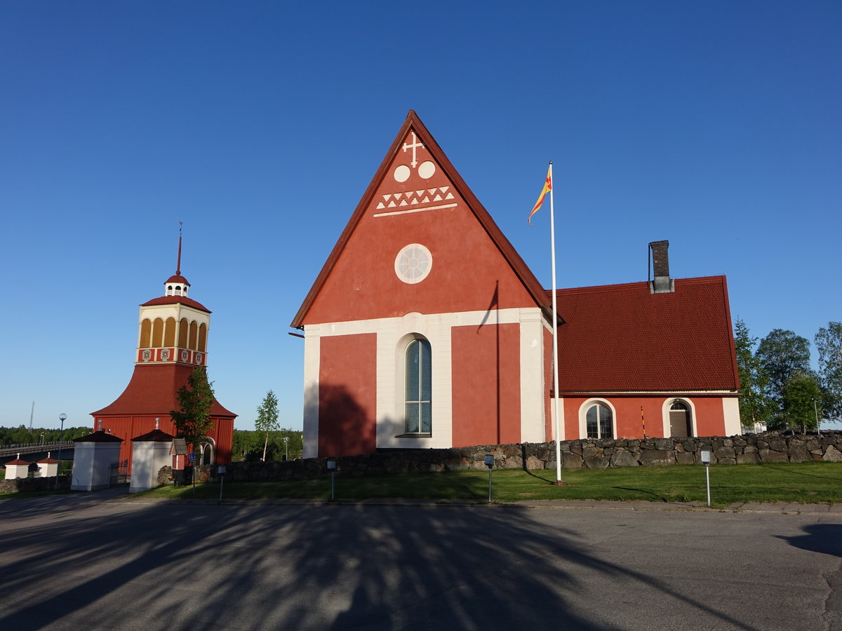 Kalix, Ev. Kirche, erbaut Mitte des 15. Jahrhundert (02.06.2018)