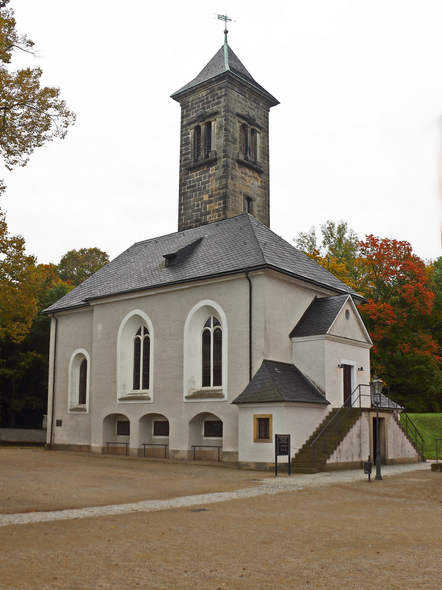 Kapelle auf dem Gelände der Festung Königstein am 17. Oktober 2021.