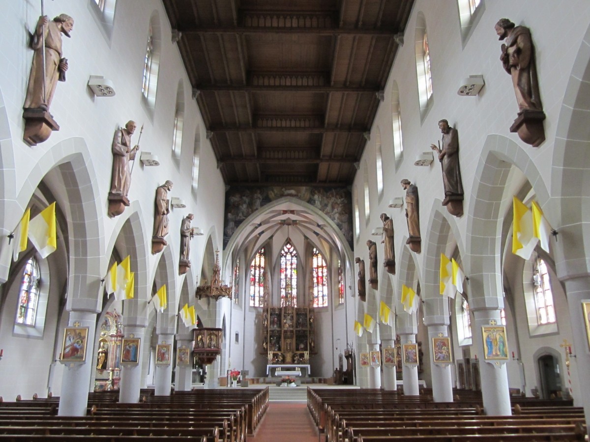 Kappelrodeck, Innenraum der Kath. St. Nikolaus Kirche (01.09.2014)