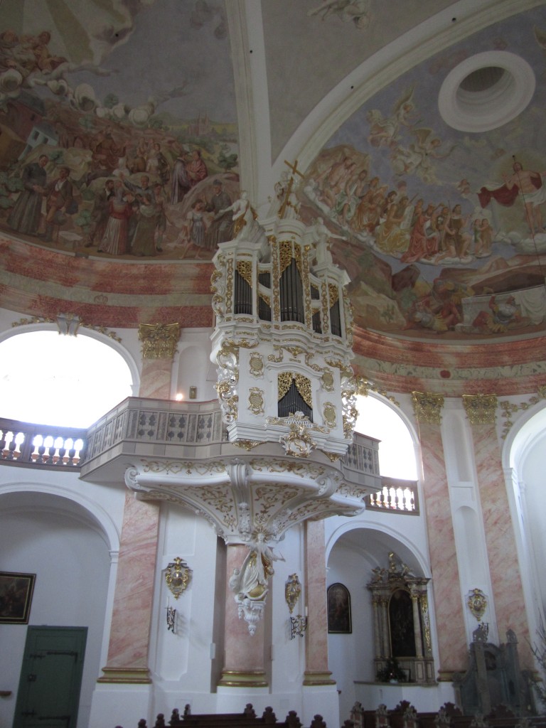 Kappl, Orgel der Dreifaltigkeitskirche, erbaut von 1734 bis 1738 durch Orgelbauer 
Franz Frasmann (29.12.2013)