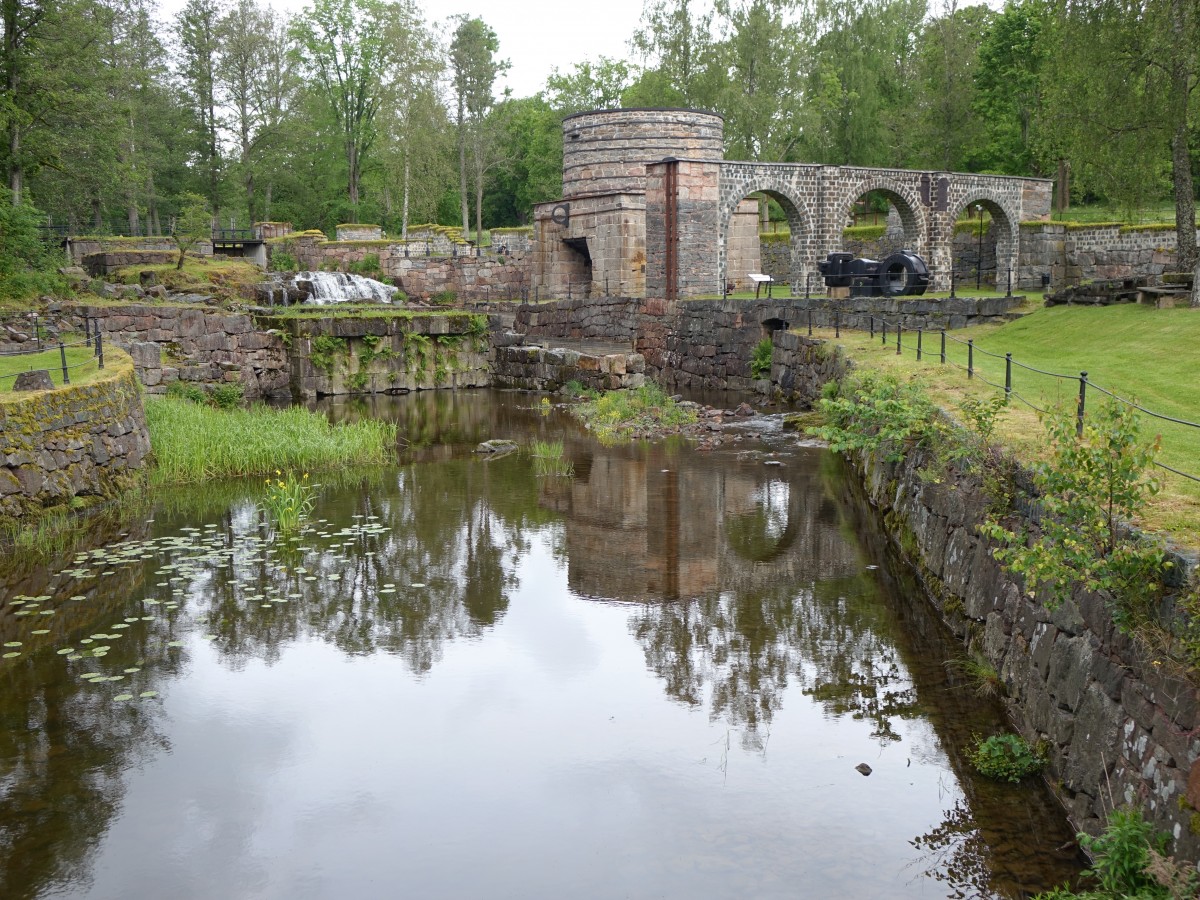 Karlstad, Httenmuseum in Borgvik mit Hochofen vom 17. Jahrhundert (18.06.2015)